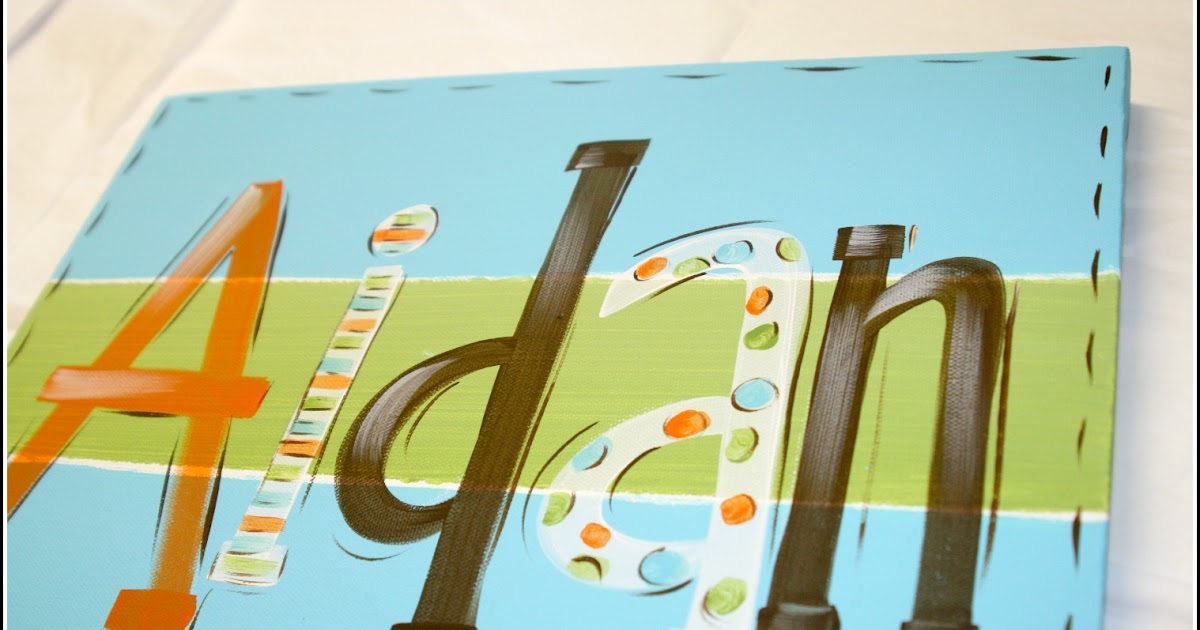 La Dee Dah Art Custom Hand Painted Name Canvas Personalized Wall Hanging