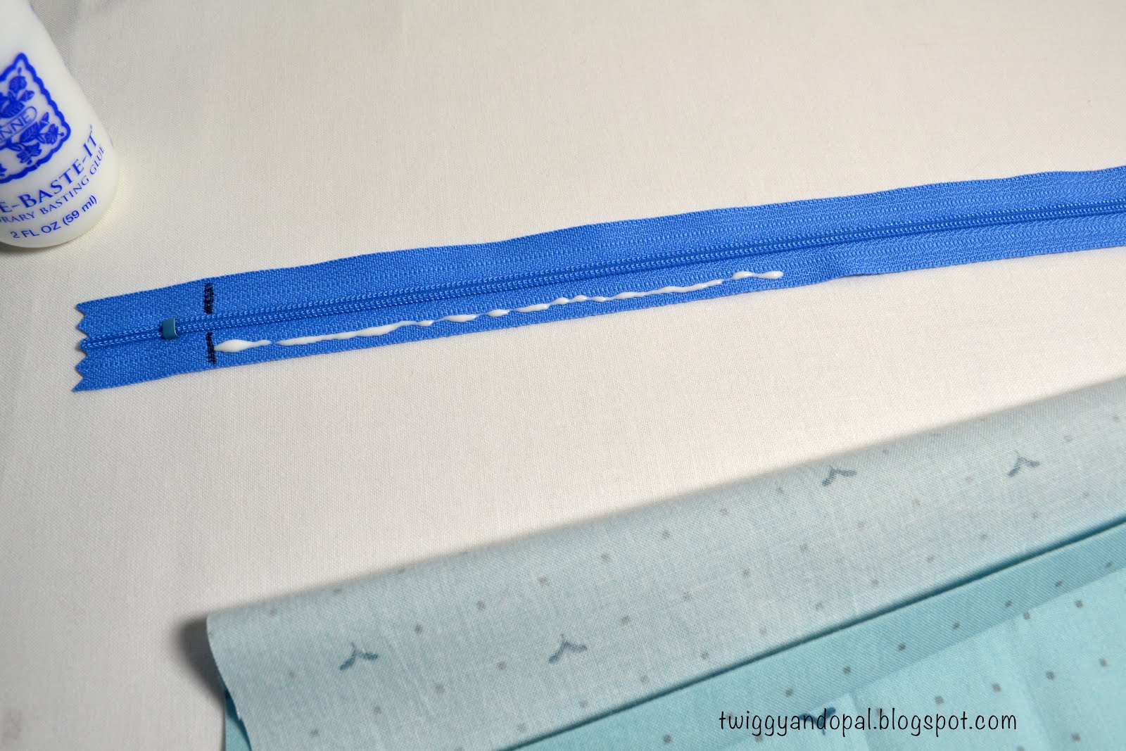 Twiggy and Opal Glue Basting A Zipper Tutorial