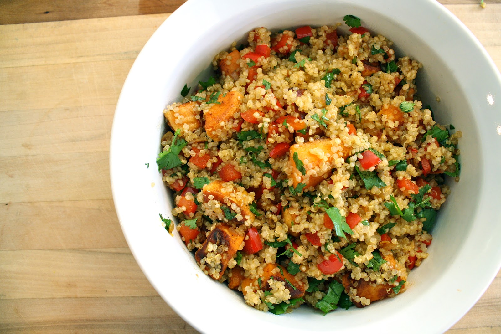 Living on Pure Land Sweet potato and red pepper quinoa