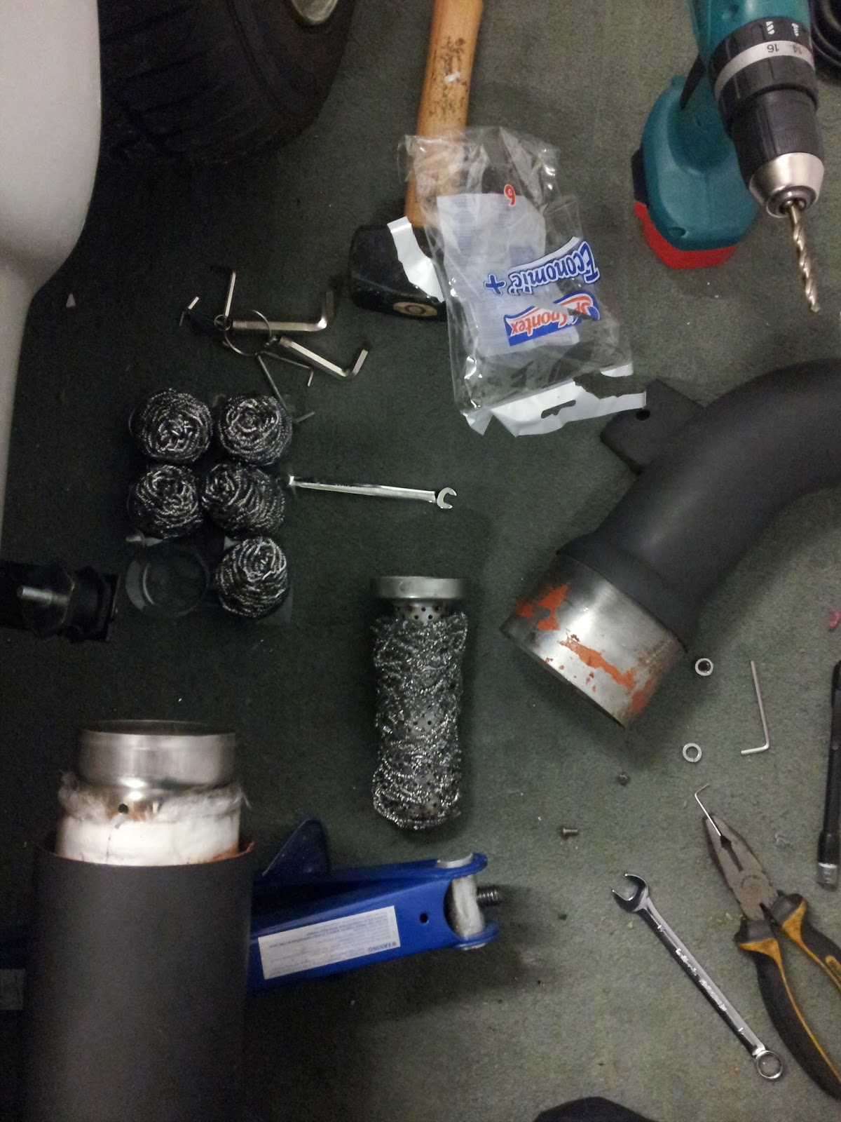 Dax Cobra Build Exhaust Baffles extra silencing.