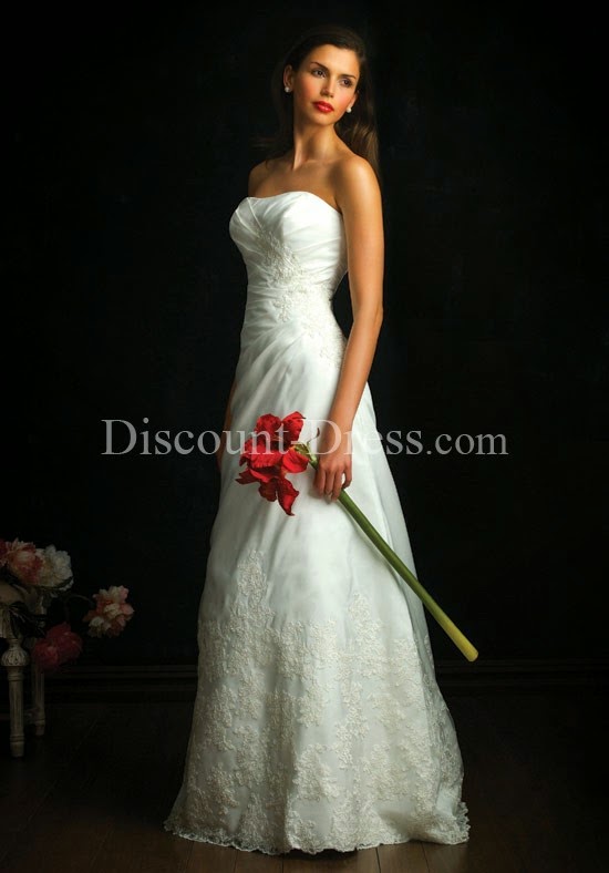   A-Line Sweetheart Floor Length Attached Rich Taffeta Lace Wedding Dress