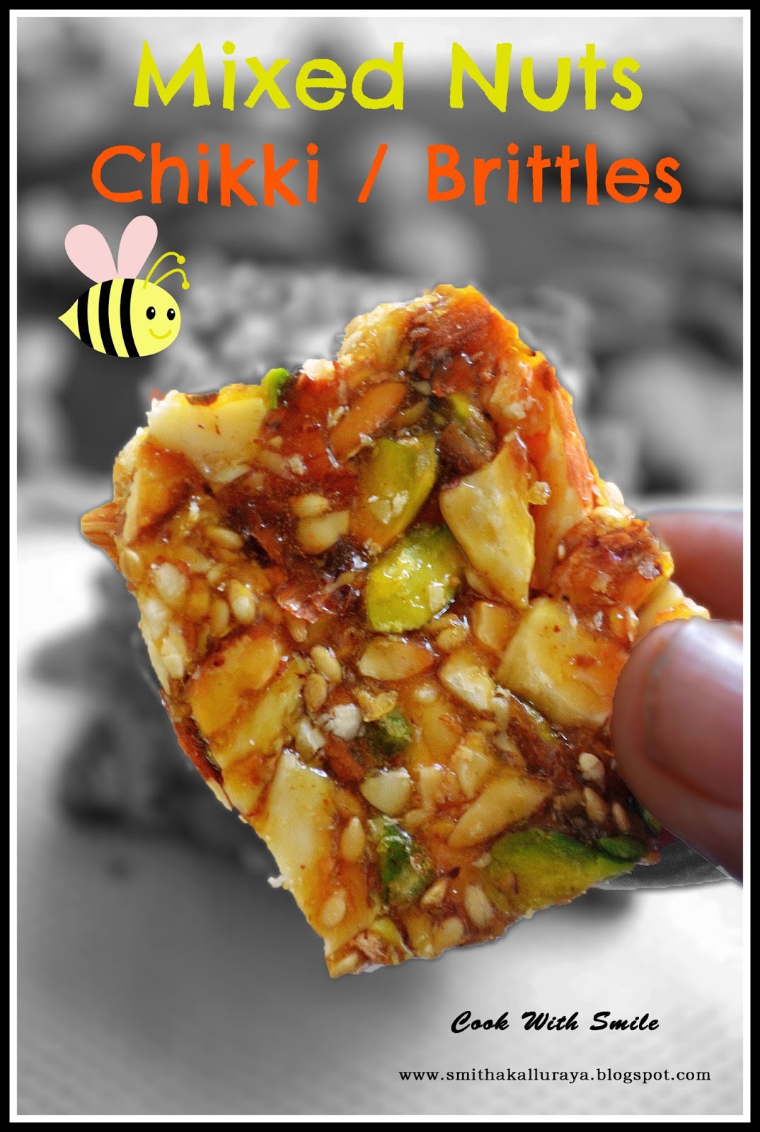 MIXED NUTS OR DRY FRUIT CHIKKI RECIPE/ MIXED NUTS BRITTLE Cook With Smile
