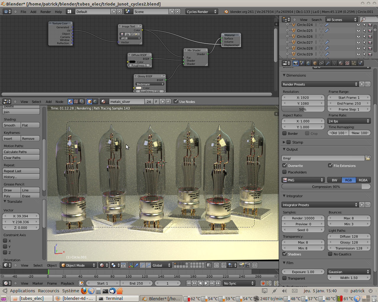 blender4d Rendu de tubes électroniques dans Blender Cycles