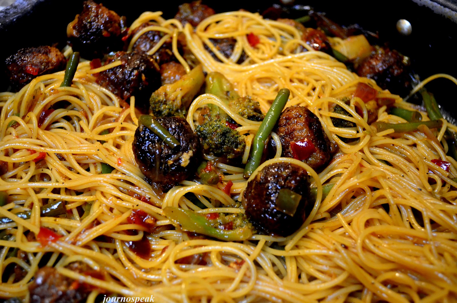CHINESE STYLE SPAGHETTI WITH MEATBALLS JOURNOSPEAK