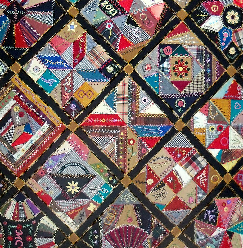 Sewn 14 Crazy Quilt Block