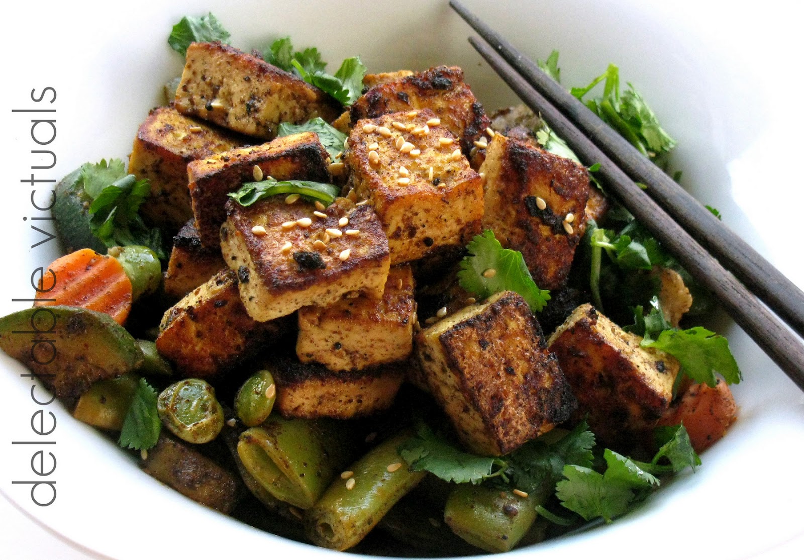 Delectable Victuals Tamarind Sesame Flavored Tofu with Vegetables