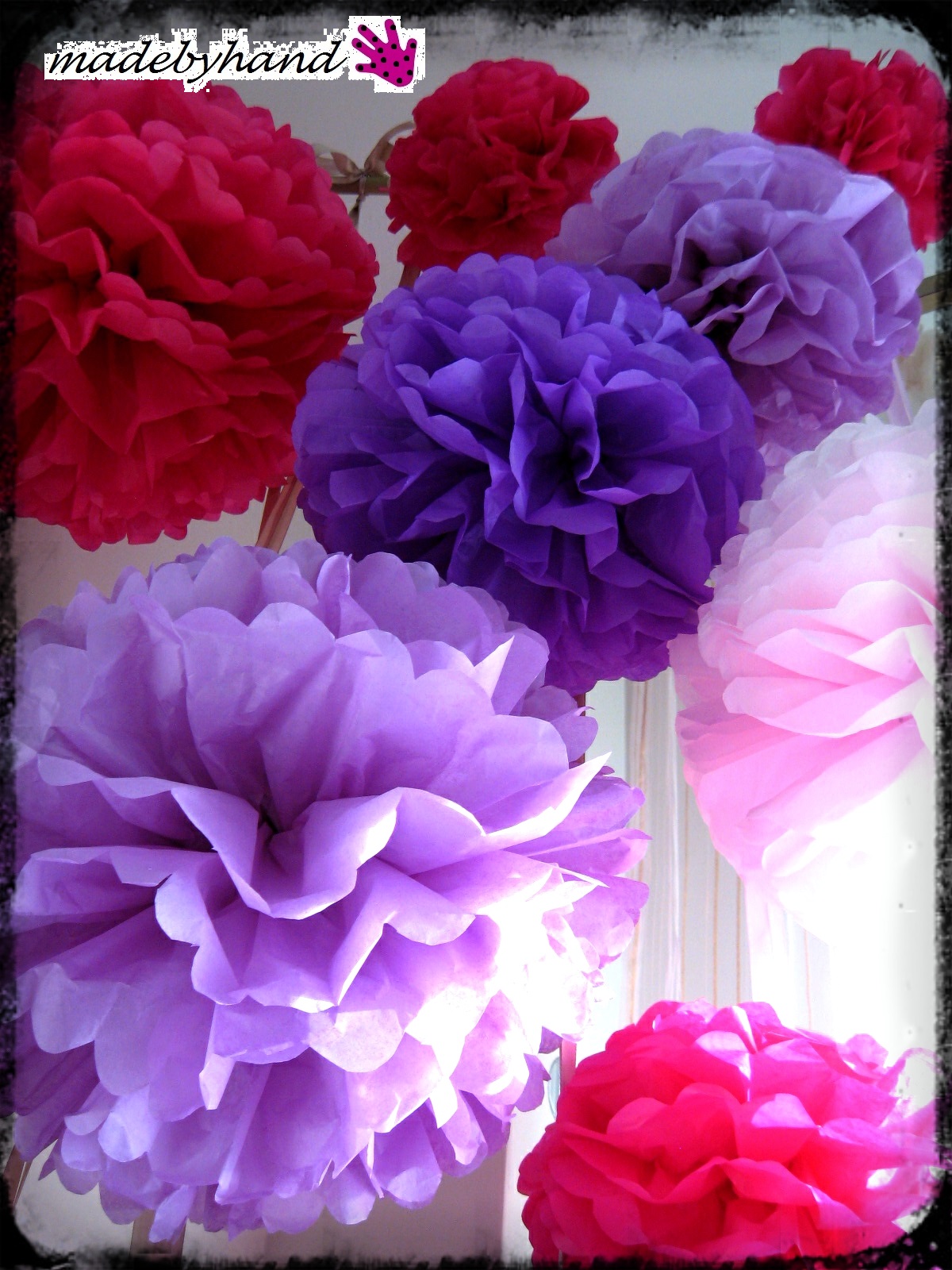 Rękodzieło (made by hand) Paper pom poms Papierowe pompony