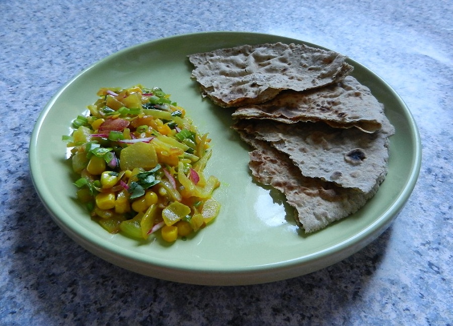 Sizzling Indian Recipes..... Quick Red radish, corn, Green onions stir