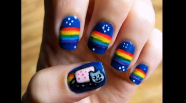 الرسم على الاظافر بالمناكير 5 رسم القط نيان Nyan Cat مدونة ويلكم ماما للعناية بالاطفال العاب اطفال موقع الأم والطفل تربية الطفل