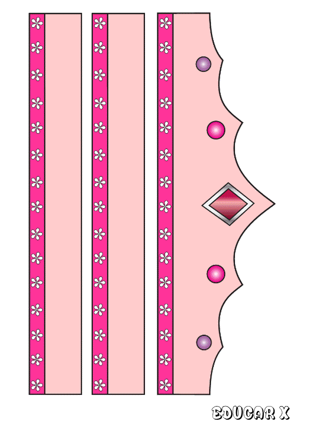 Molde de coroas de reis e princesas Os molde de coroas da realeza já vem prontos para imprimir