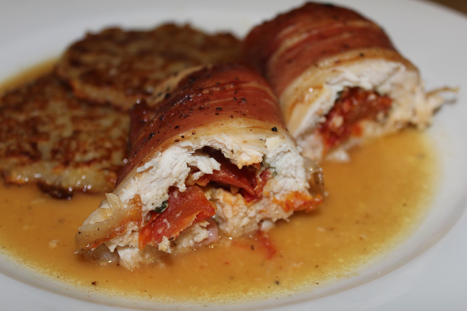 a dash of flavour Chicken with Prosciutto, Blue Cheese and Semi Dried Tomatoes