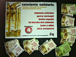 Imagen del cartel y de las entradas del concierto