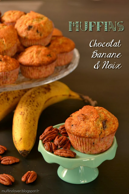 Recette muffins chocolat banane noix - muffinzlover.blogspot.fr