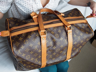 louis vuitton duffle bag red inside