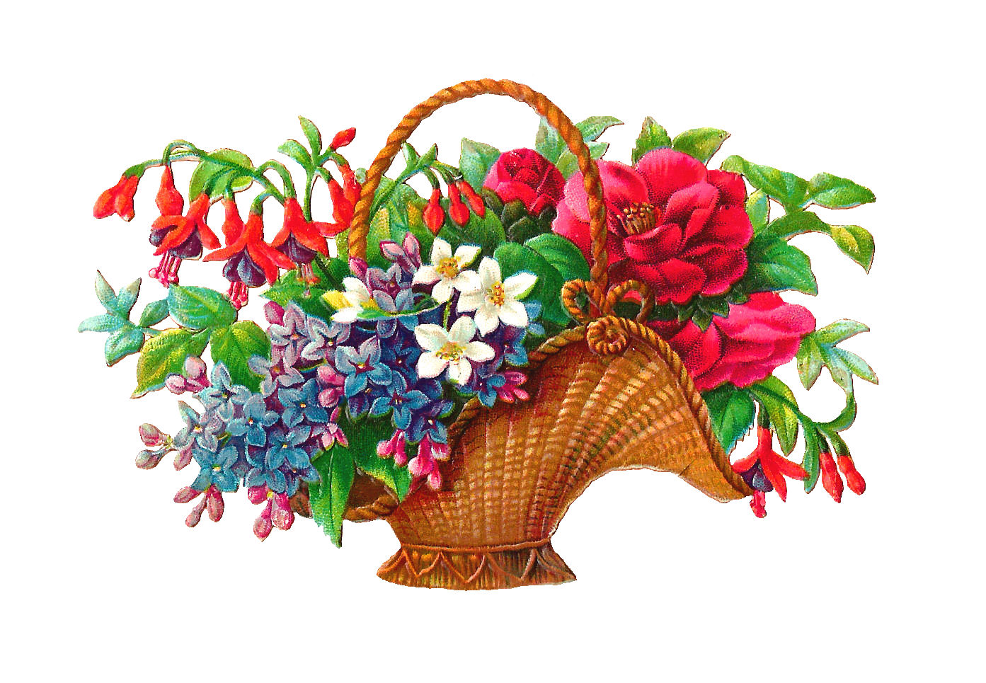 antique images free flower basket clip art 2 wicket baskets full of wild flowers graphics antique images free flower basket clip art 2 wicket baskets full of wild flowers graphics