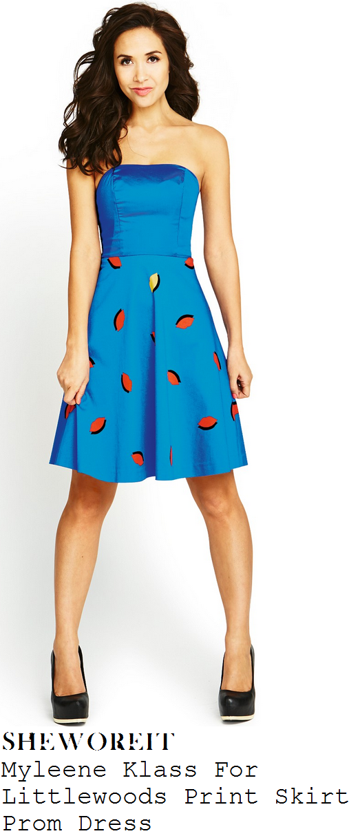 myleene-klass-bright-cobalt-blue-strapless-bandeau-lip-print-skirt-prom-dress-cannes