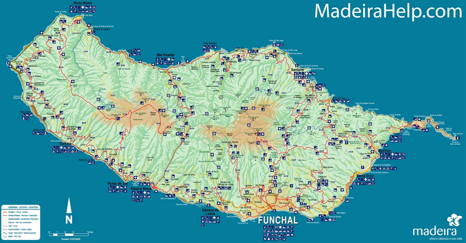 Ilha Da Madeira Portugal Mapa