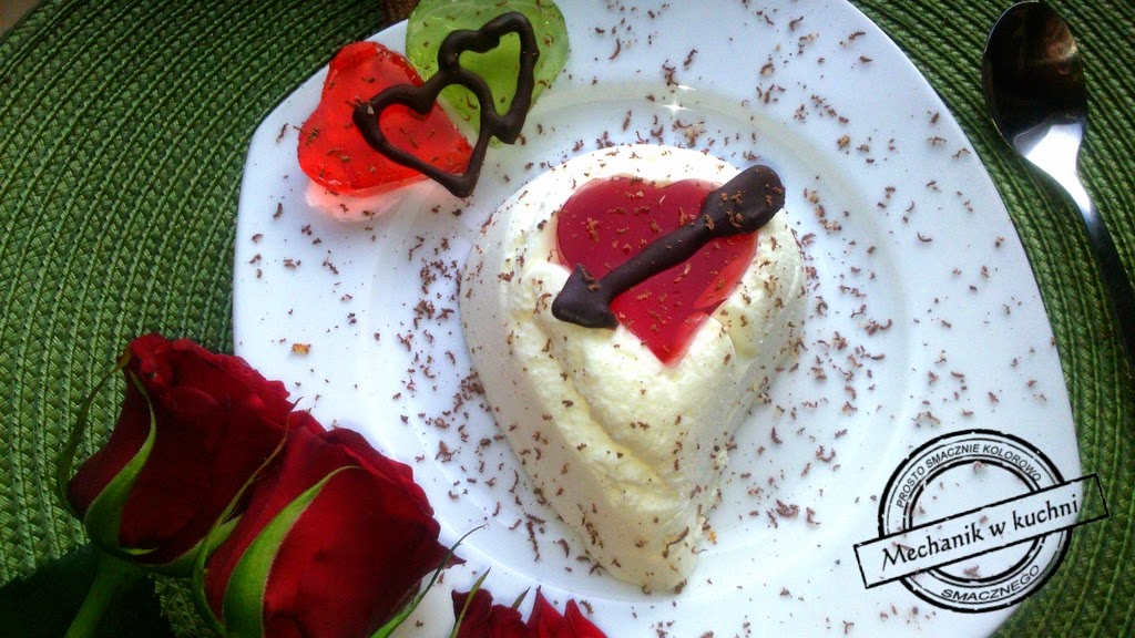 Słodki deser na Walentynki galaretkowiec mechanik Pszczyna z czekoladą 