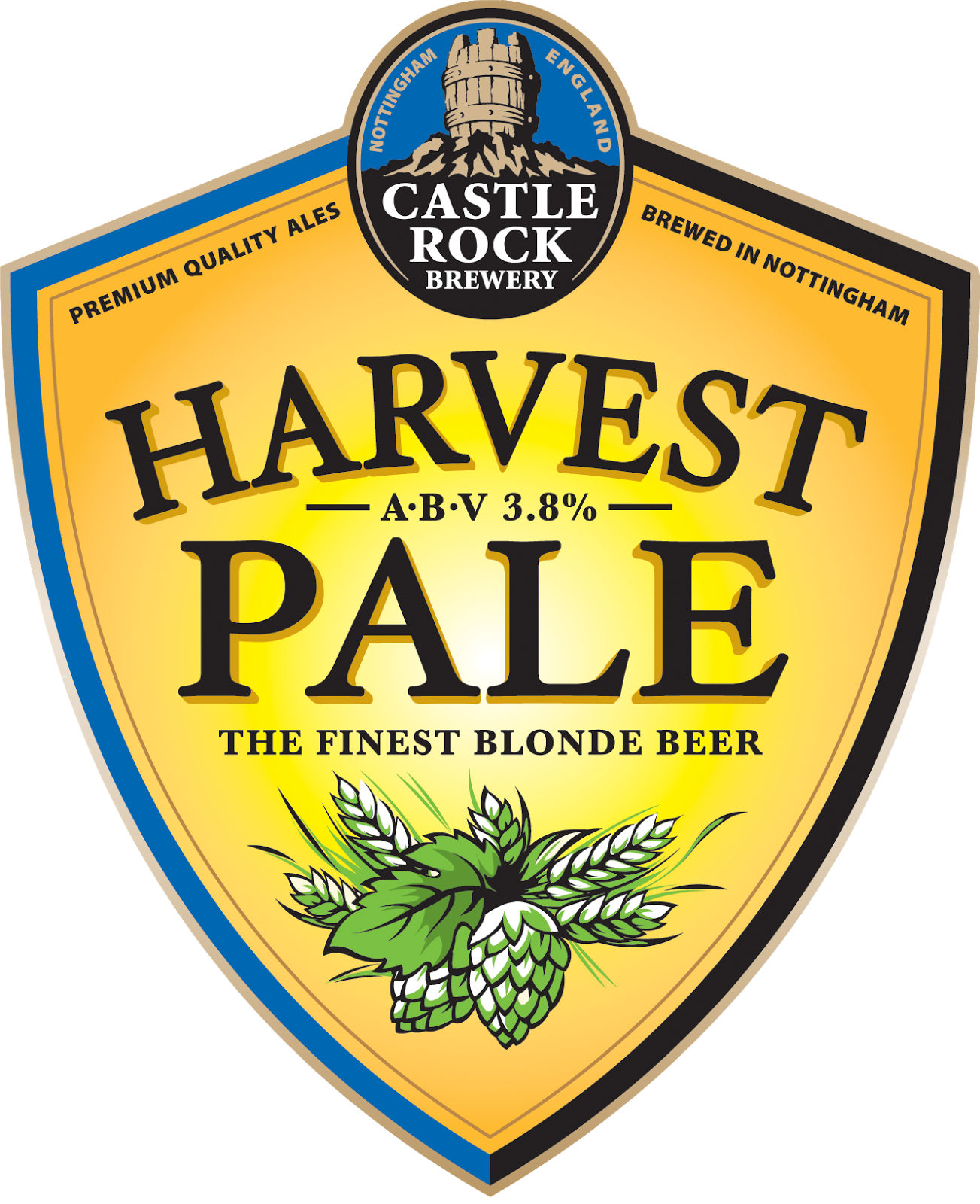 ETIQUETAS Y CHAPAS DE CERVEZA CASTLE ROCK HARVEST PALE