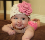 Classic Scallop Beanie with Removable Flower Clip