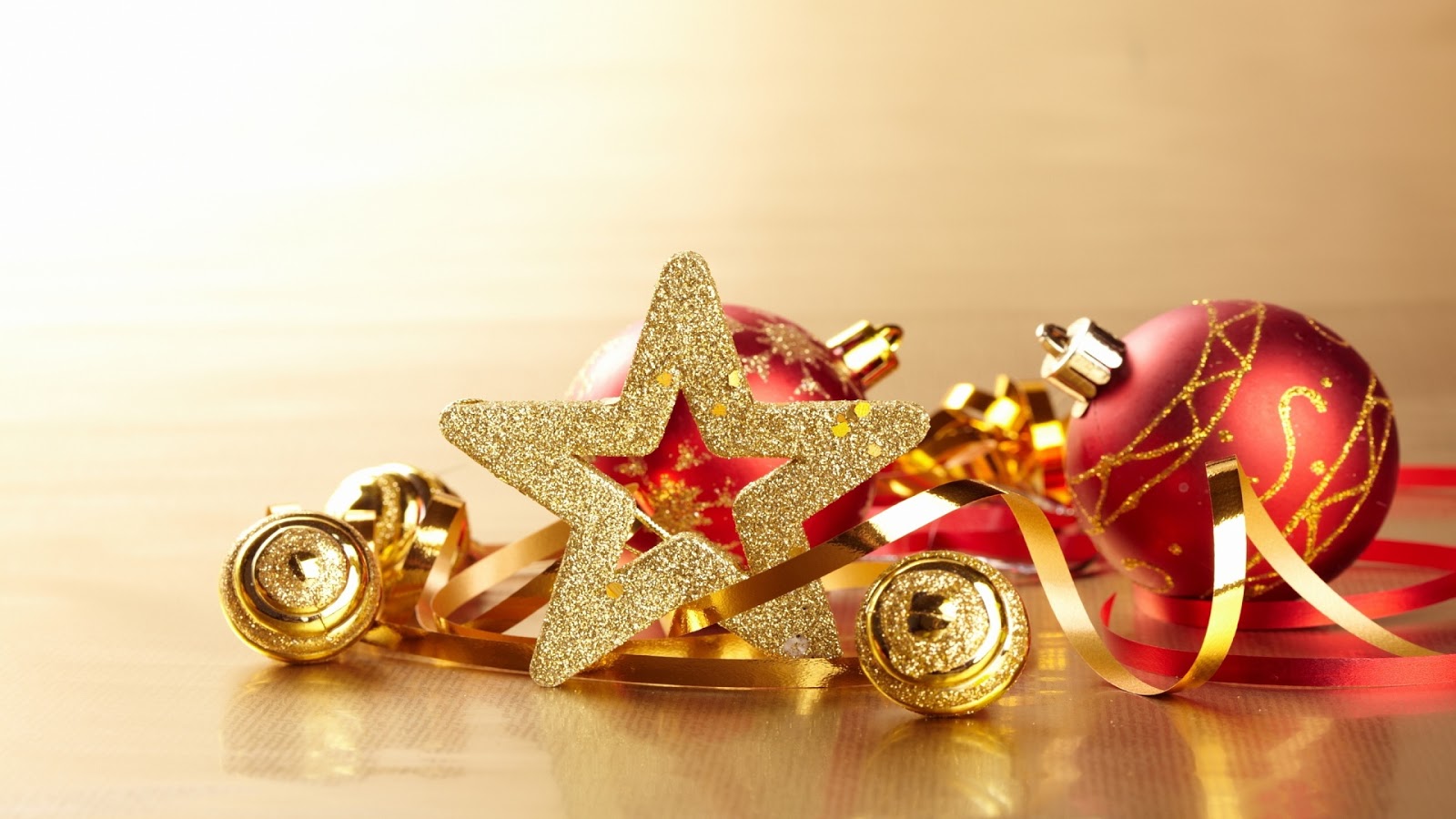 Gold Xmas Decoration - Mystery Wallpaper