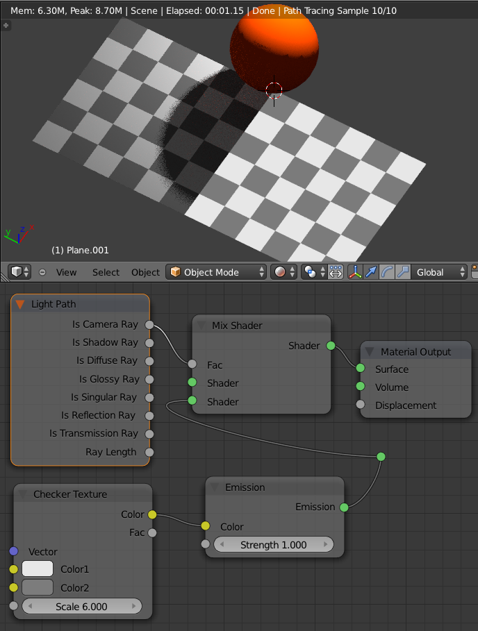 Digitized Life Blender 2 66 Cycles 如何讓物件不接收陰影 Shadeless