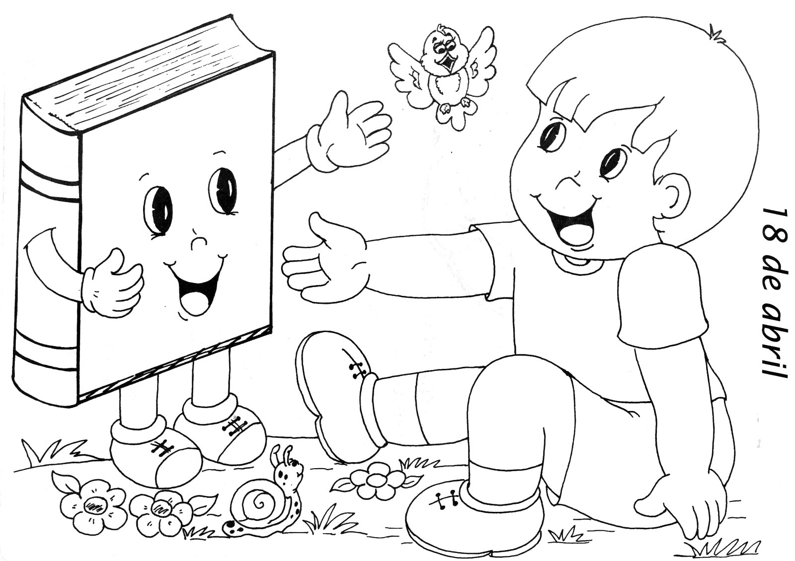 Educando com amor: Dia do Livro para colorir