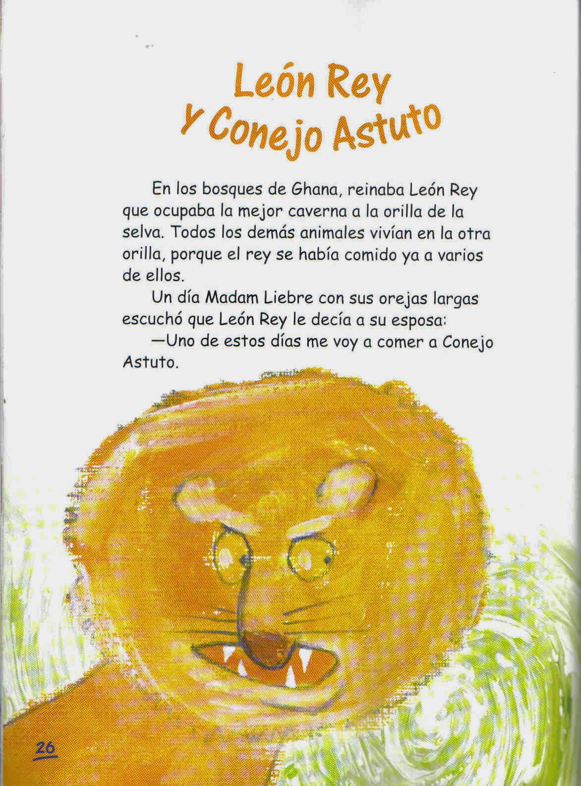 Apoyo Docente Cuento Infantil León rey y conejo astuto