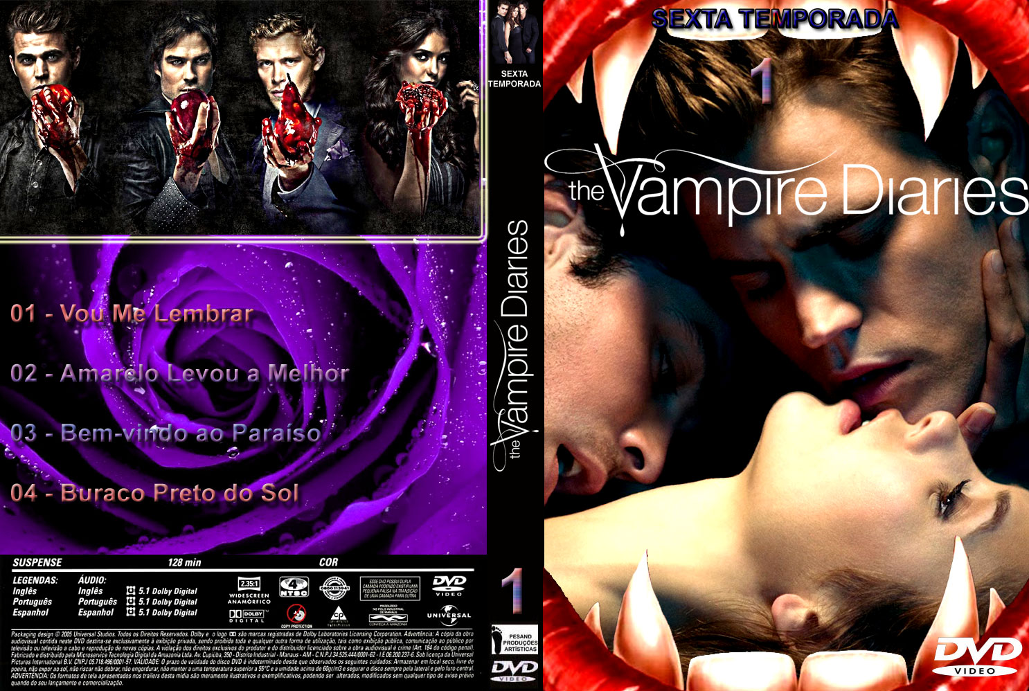 CAPAS EM SÉRIE: CAPA DVD - SÉRIE - THE VAMPIRE DIARIES