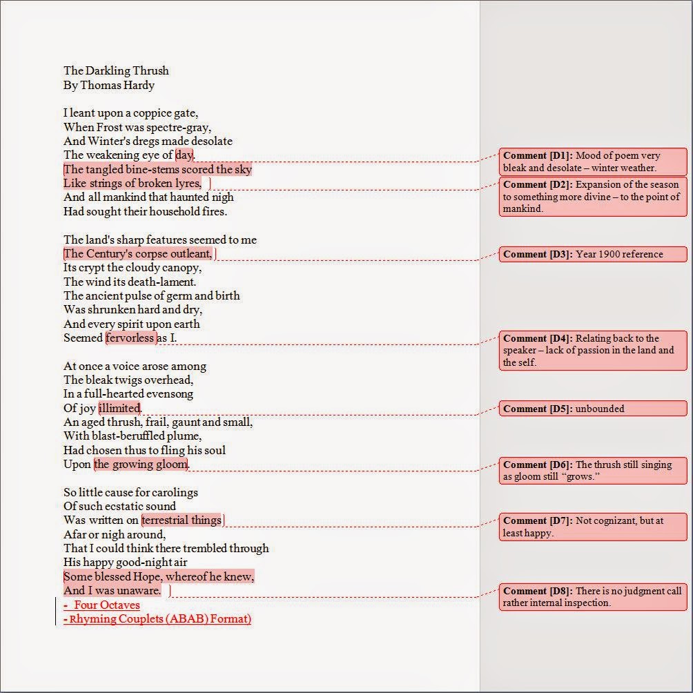 The theme of the poem the darkling thrush by thomas hardy image