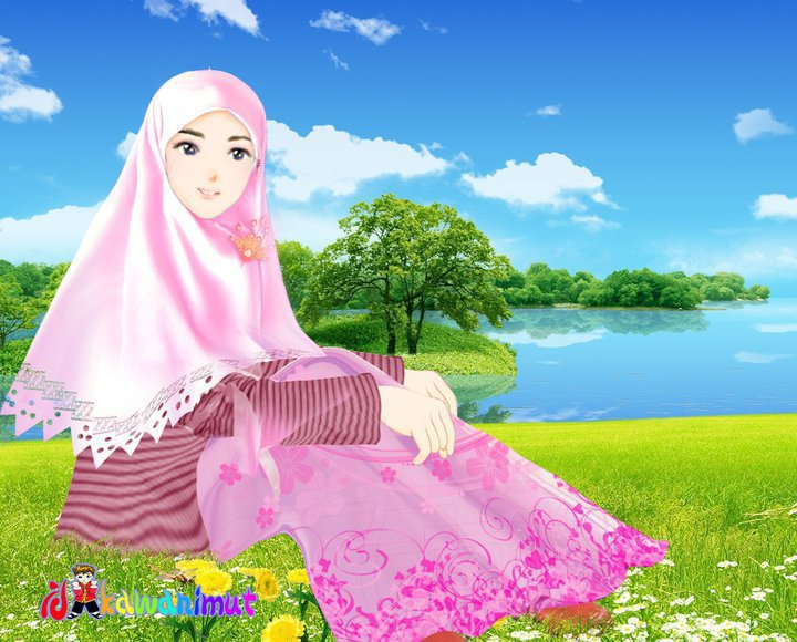 Foto Kartun Wanita Muslimah Lucu Berjilbab