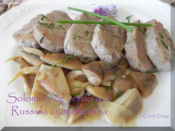 Solomillo De Cerdo Con Russula Cyanoxantha