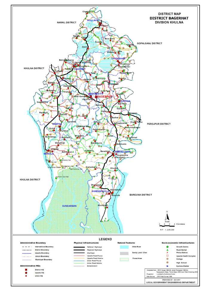 Map Of Bagerhat District Maps Of Bangladesh: Bagerhat District