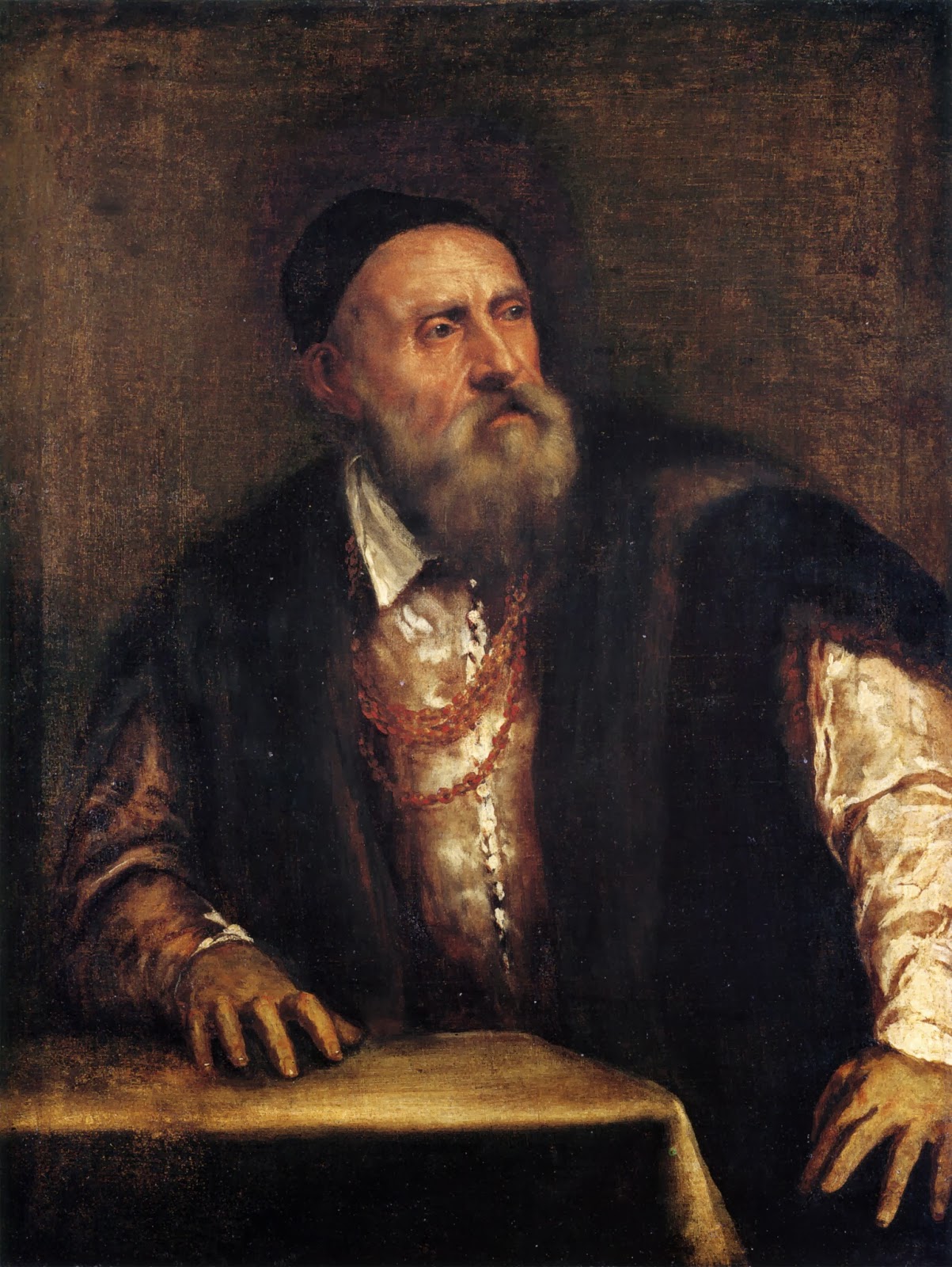 Painting "Self Portrait" by Titian, 1562 Picture of Painting "Self Portrait" by Titian, 1562