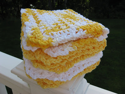 Sunshine Crocheted Cotton Washcloths