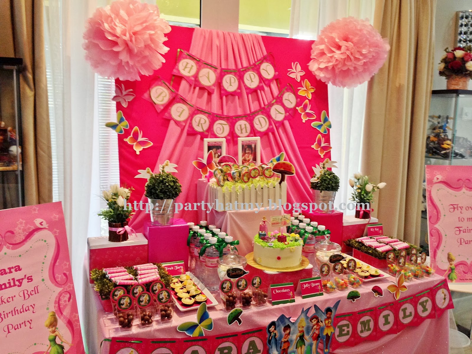 Party Hat: Tinker bell 1st Birthday Party for Zara