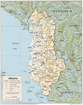 Mapa da Albânia Política Regional