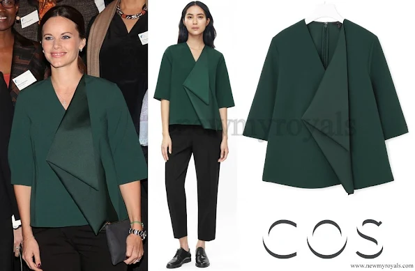 Princess Sofia Hellqvist Wears COS Drape Detail A-line Top