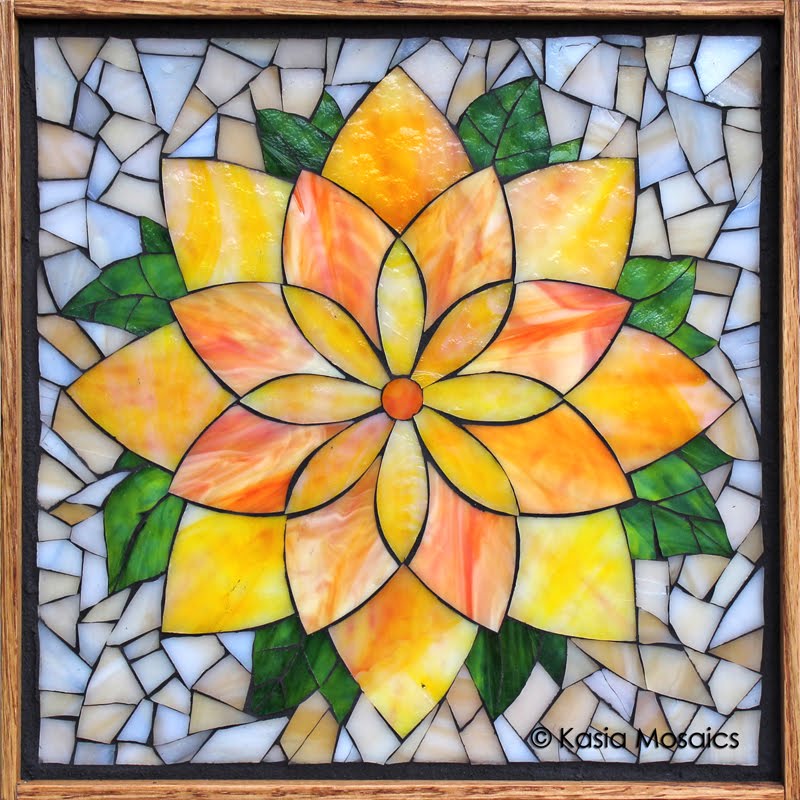 Yellow Lotus Flower Mosaic