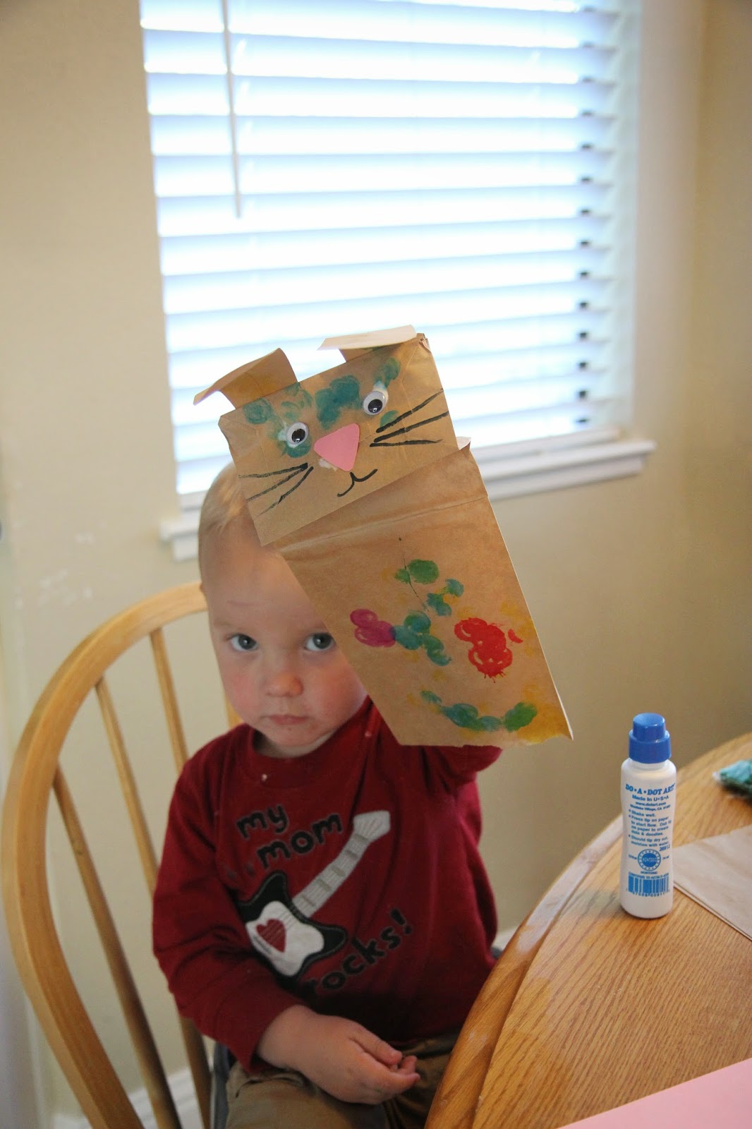 Toddler Approved! Colorful Easter Bunny Puppet Craft
