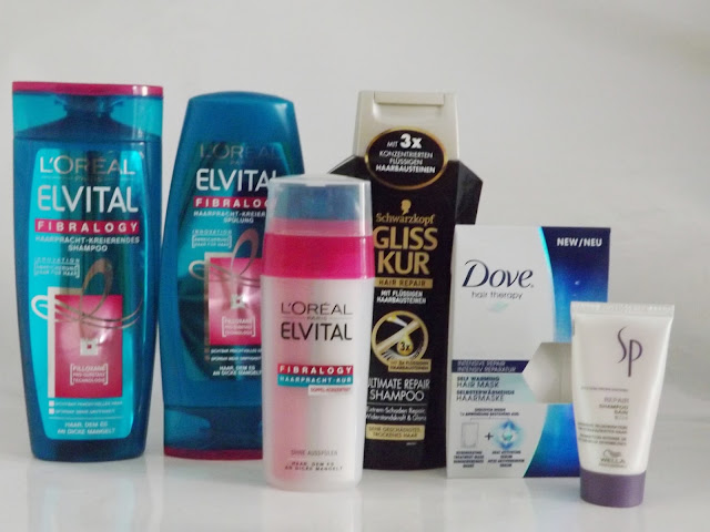 L'Oréal Elvital Fibralogy Haarpracht-Kreierendes Shampoo L'Oréal Elvital Fibralogy Haarpracht-Kreierendes Spülung L'Oréal Elvital Fibralogy Haarpracht Kur Schwarzkopf Gliss-Kur Ultimate Repair Shampoo Dove hair therapy Haarmaske Wella SP Repair Shampoo