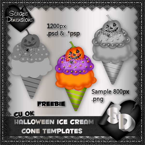 FREEBIE HALLOWEEN ICE CREAM CONE TEMPLATES SD_CU+Halloween+Ice+Cream+Temps+Preview