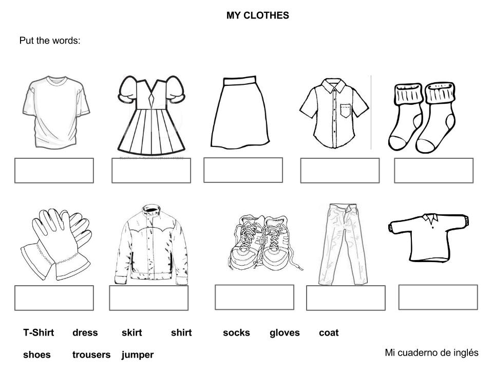 Mi cuaderno de Inglés: CLOTHES