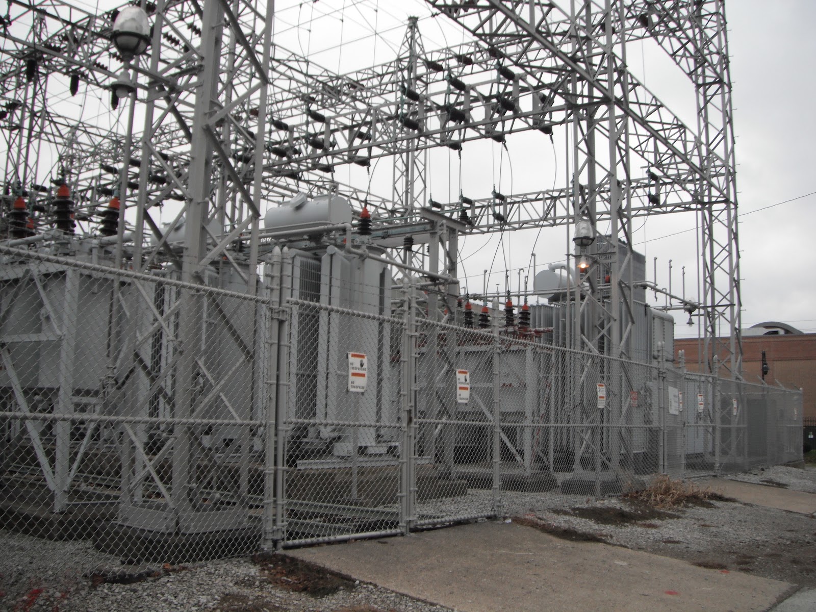 electrical substation in downtown Indy, near high-end housing