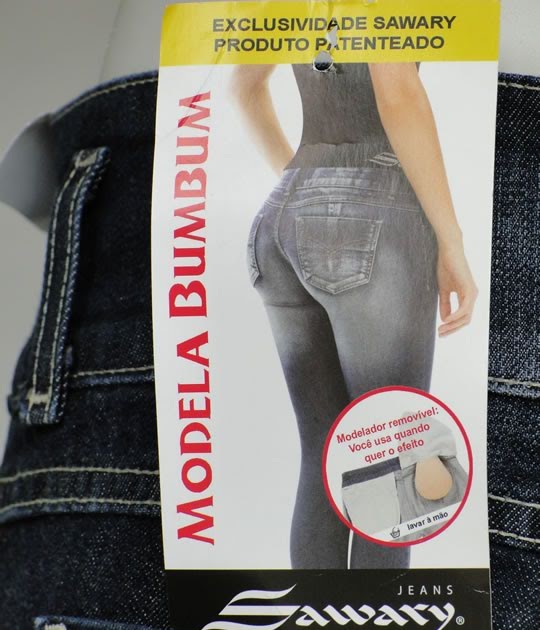 calça sawary com enchimento cintura alta