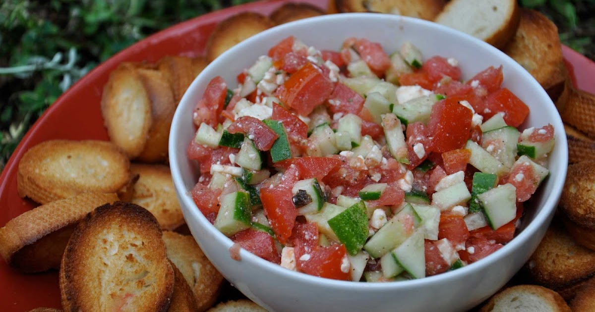 Maple Macaroni TomatoCucumber Bruschetta
