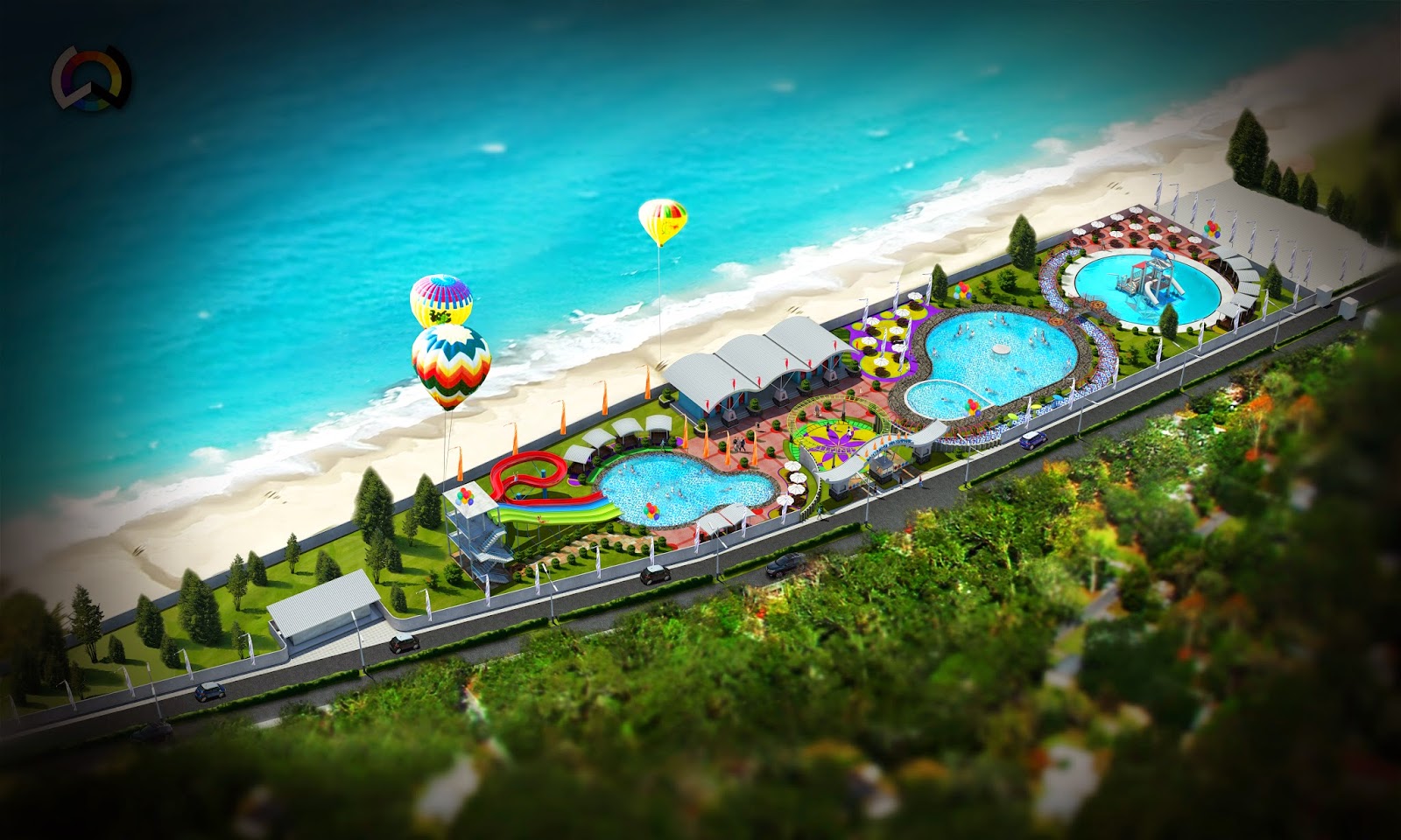 Rencana Desain Bantaeng Water Park di pantai marina kabupaten bantaeng