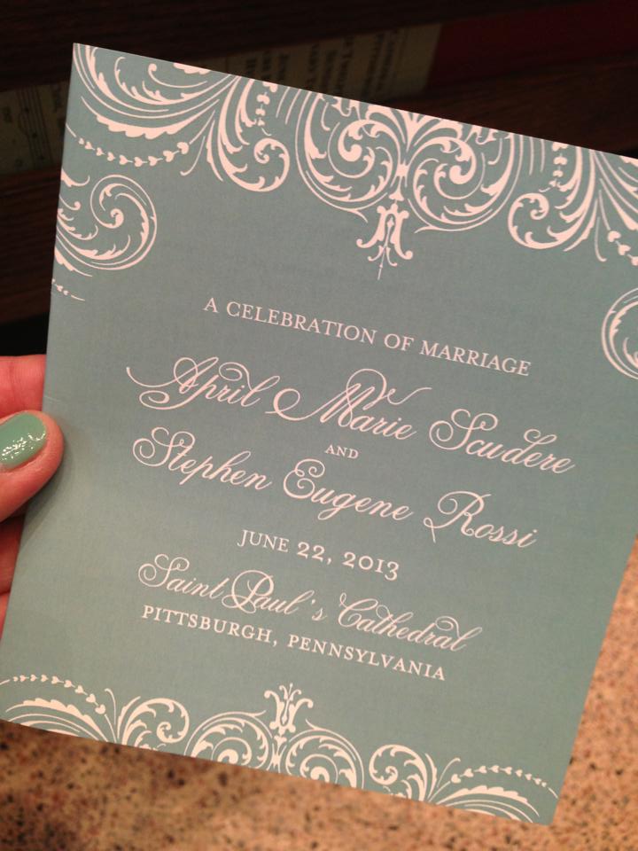 wedding program cover