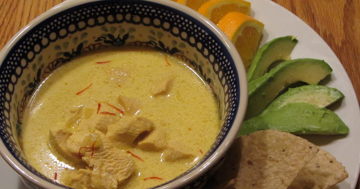 Tracy's Living Cookbook Cream of Chicken and Saffron Soup