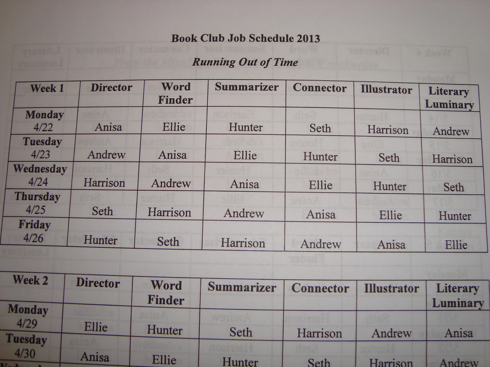 5th and Fabulous Literature Circles